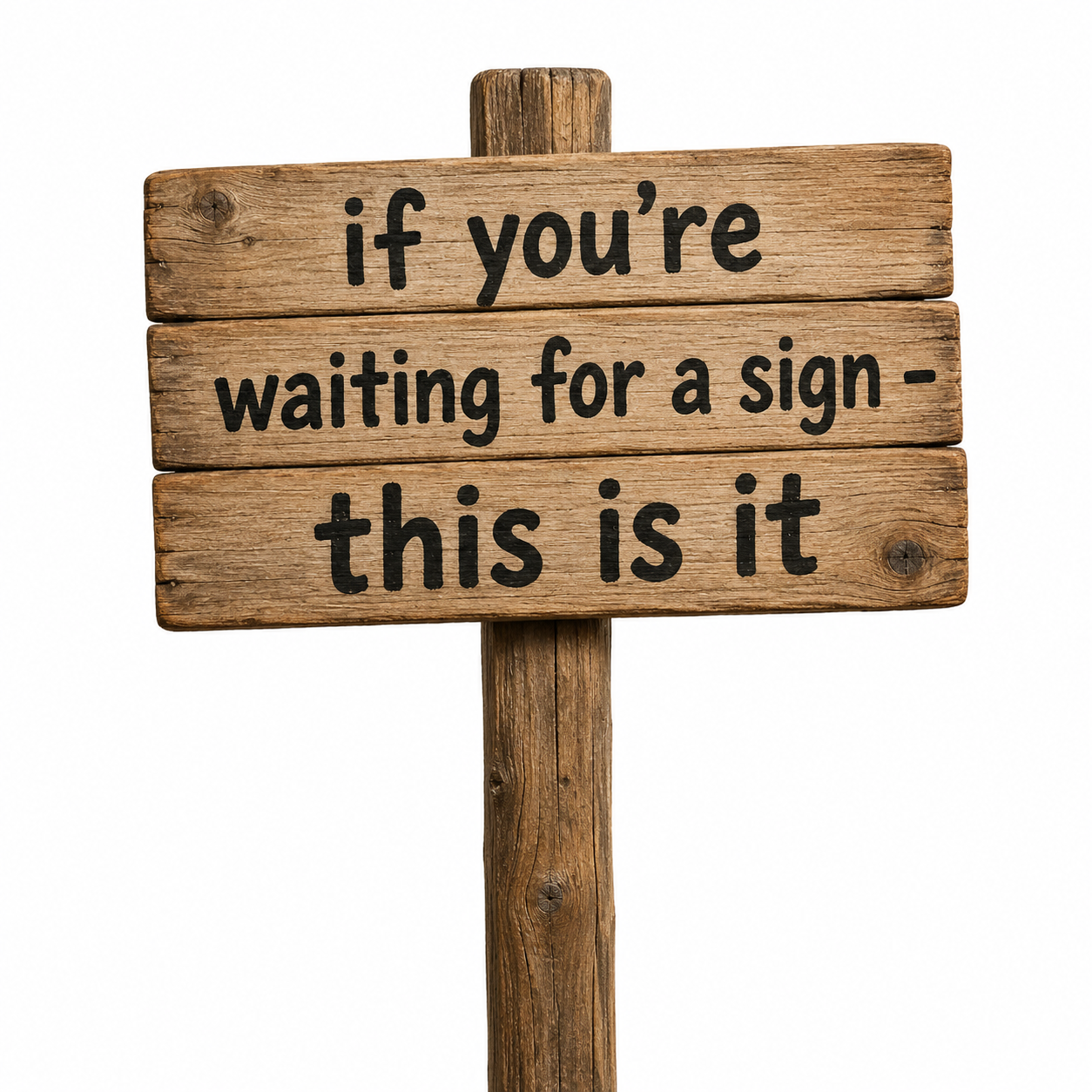 If you're waiting for a sign — this is it